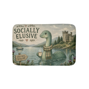 Socially Elusive Nessie Cozy Cryptid Loch Ness Bath Mat
