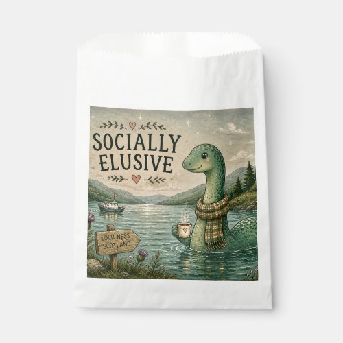 Socially Elusive Nessie Cozy Cryptid Loch Ness Favor Bag