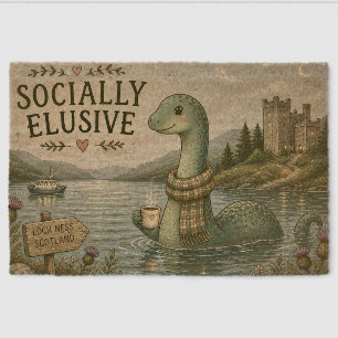 Socially Elusive Nessie Cozy Cryptid Loch Ness Fiber Doormat