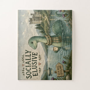 Socially Elusive Nessie Cozy Cryptid Loch Ness Jigsaw Puzzle