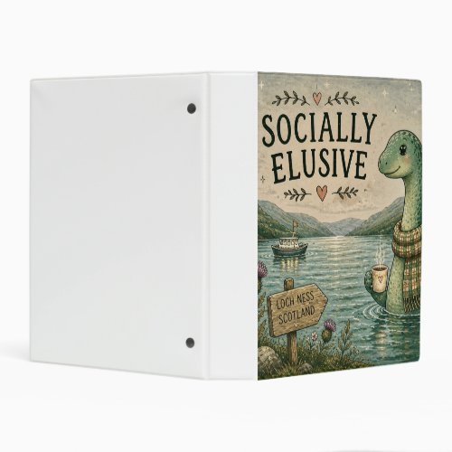 Socially Elusive Nessie Cozy Cryptid Loch Ness  Mini Binder