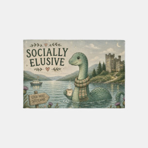 Socially Elusive Nessie Cozy Cryptid Loch Ness Outdoor Rug