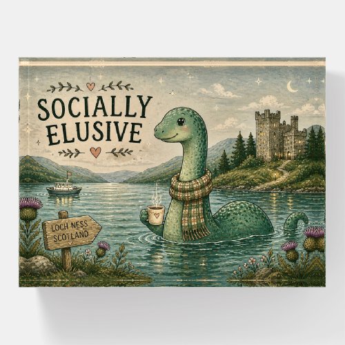Socially Elusive Nessie Cozy Cryptid Loch Ness  Paperweight