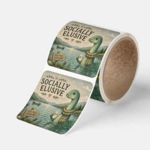 Socially Elusive Nessie Cozy Cryptid Loch Ness  Square Sticker