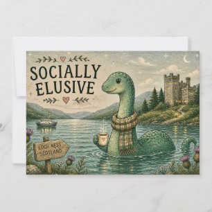 Socially Elusive Nessie Cozy Cryptid Loch Ness Thank You Card