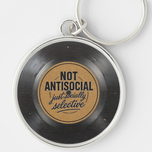 Socially Selective - Vinyl Record Keychain (Front)