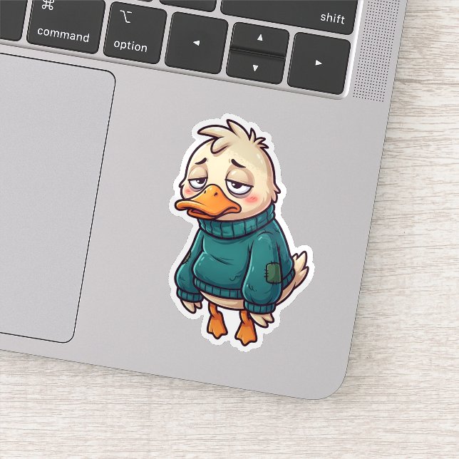 Socially Tired Duck Sticker (Detail)