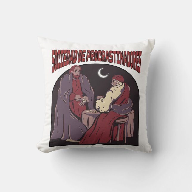 Sociedad de procrastinadores throw pillow (Front)