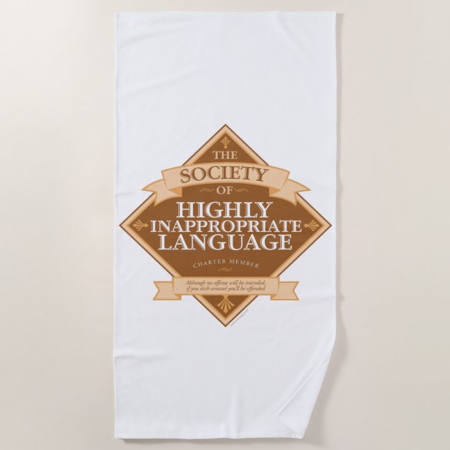 Society of Highly Inappropriate Language Beach Towel (Front)