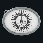 Society of Jesus (Jesuits) Logo Oval Belt Buckle<br><div class="desc">Society of Jesus (Jesuits) Logo Oval Belt Buckle</div>