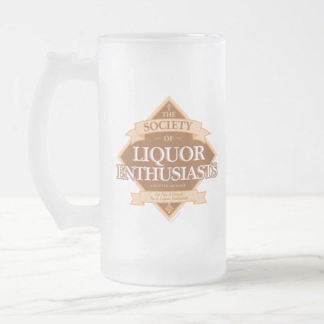 Society of Liquor Enthusias Frosted Glass Beer Mug (Left)