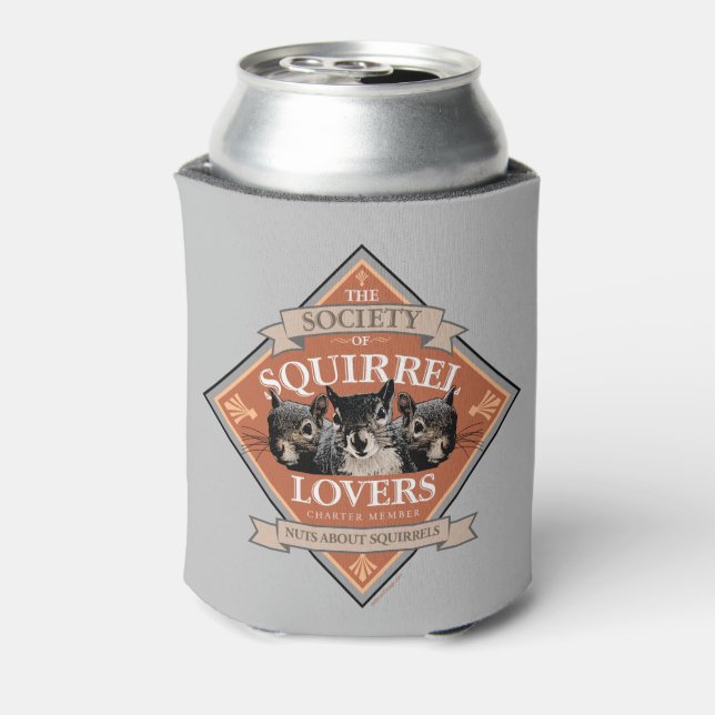 Society of Squirrel Lovers - funny squirrel Can Cooler (Can Back)