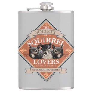 Society of Squirrel Lovers - funny squirrel Flask