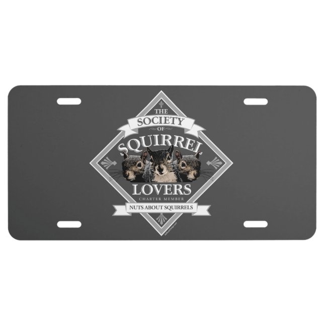 Society of Squirrel Lovers - funny squirrel Licens License Plate (Front)