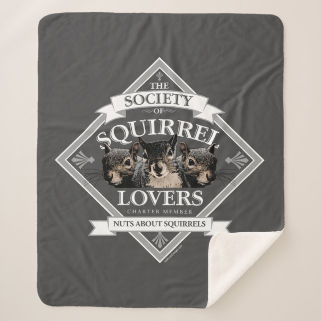 Society of Squirrel Lovers - funny squirrel Sherpa Sherpa Blanket (Front)
