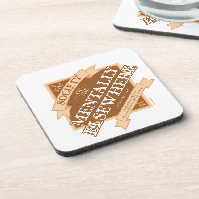 Society of The Mentally Elsewhere Beverage Coaster (Left Side)