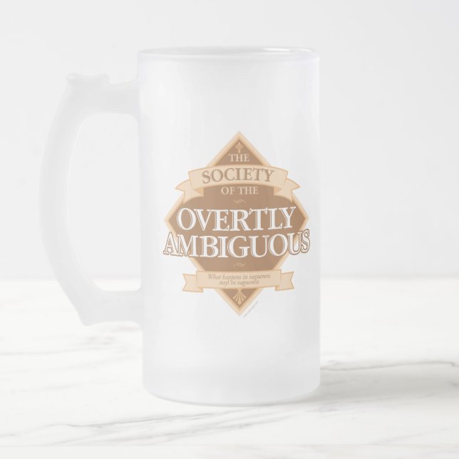 Society of The Overtly Ambiguous Frosted Glass Beer Mug (Left)