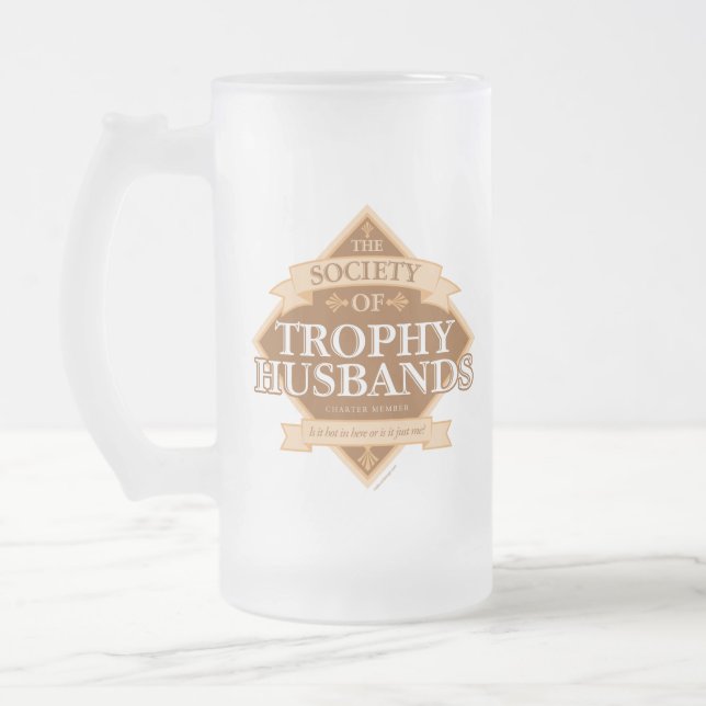 Society of Trophy Husbands Frosted Glass Beer Mug (Left)