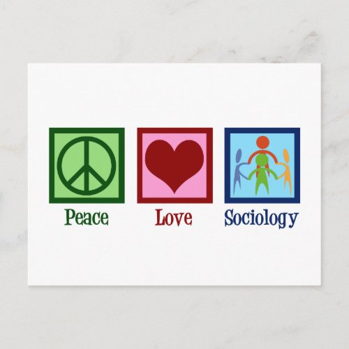 Sociologist Peace Love Sociology Professor Postcard