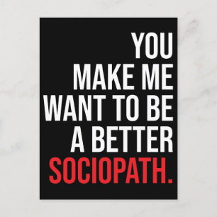Sociopath, Humor Postcard