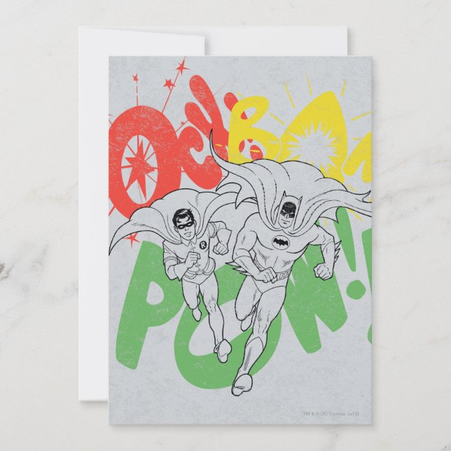SOCK BAM POW Batman and Robin Invitation (Front)