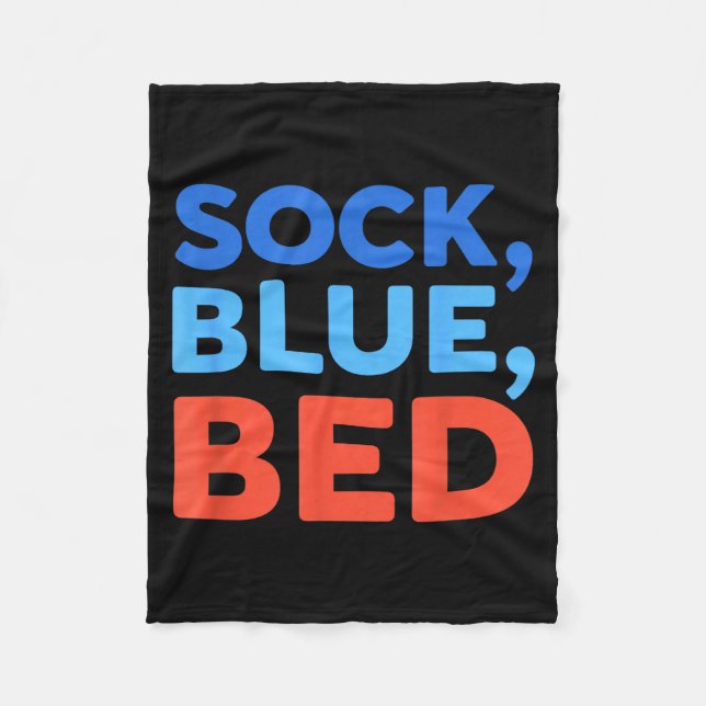 Sock Blue Bed Funny Meme  Fleece Blanket (Front)
