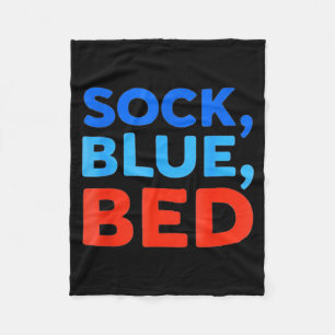 Sock Blue Bed Funny Meme  Fleece Blanket