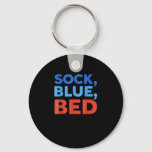 Sock Blue Bed Funny Meme  Keychain
