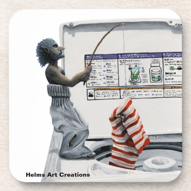 Sock Criminal Fishing Thief Art Plastic Coasters (Front)