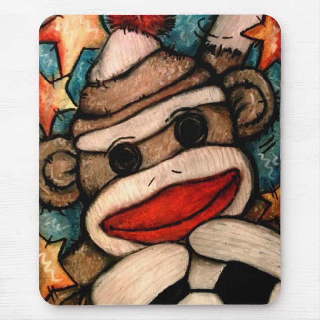 SOCK-er Monkey Mouse Pad (Front)