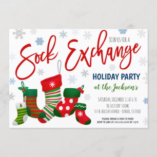 Sock Exchange Christmas Party Invitation