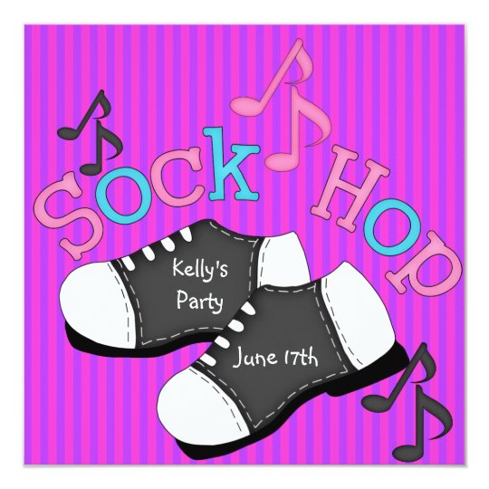 Sock Hop 50's Party Invitations