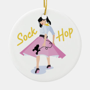 Sock Hop Ceramic Ornament