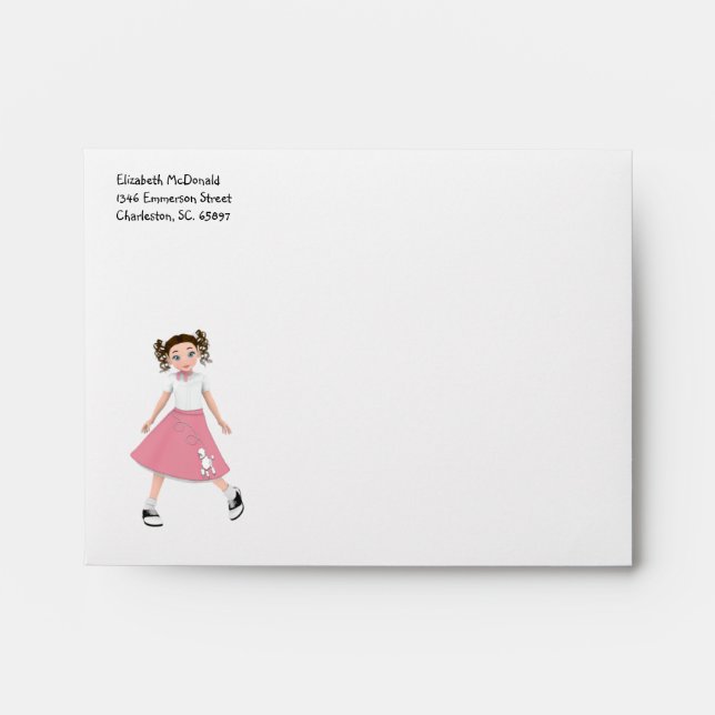Sock Hop Girl A2 Envelope (Front)
