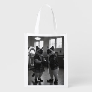 Sock Hop Kitties Grocery Bag