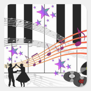 Sock Hop Nostalgia Square Sticker