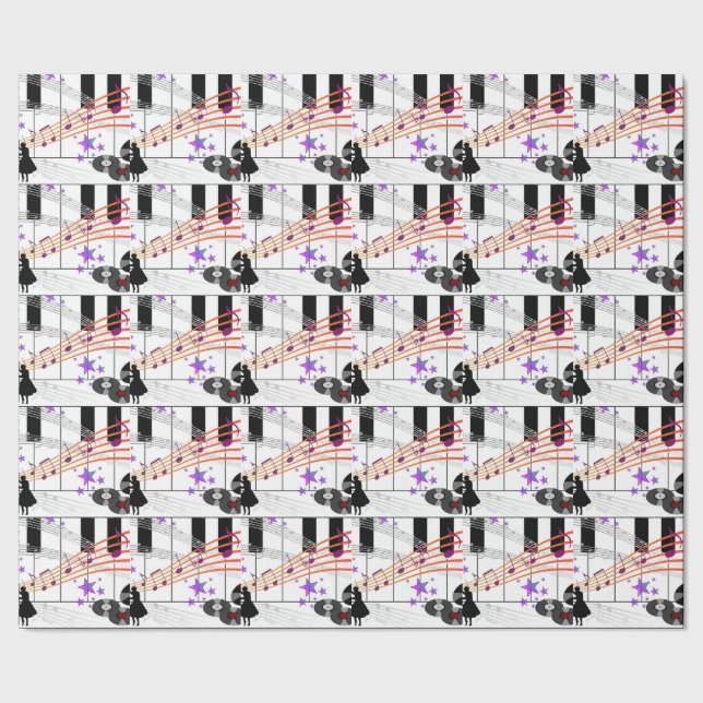 Sock Hop Nostalgia Wrapping Paper (Seam)