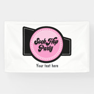 Sock Hop Party Banner