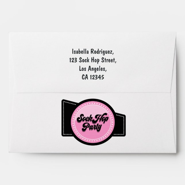Sock Hop Party Envelope (Back (Top Flap))