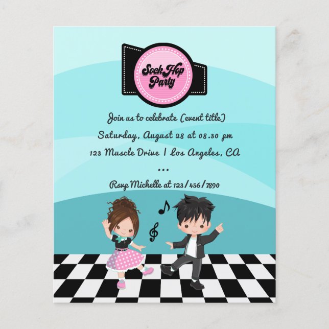 Sock Hop Party Flyer (Front)