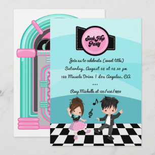 Sock Hop Party Invitation