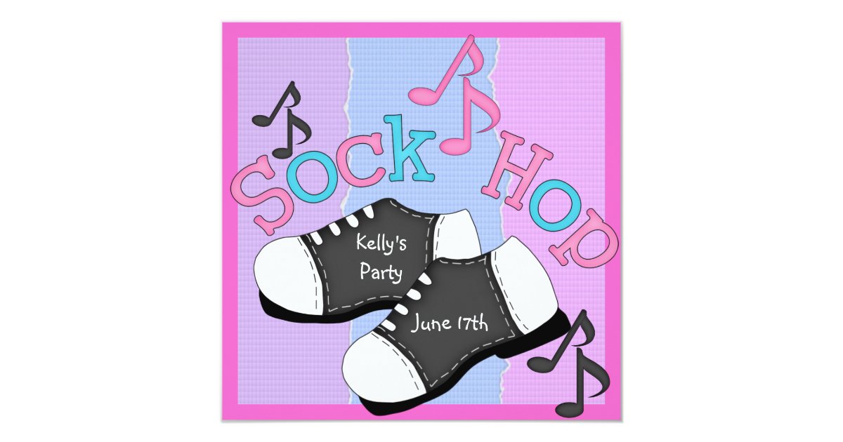 Free Printable Sock Hop Invites