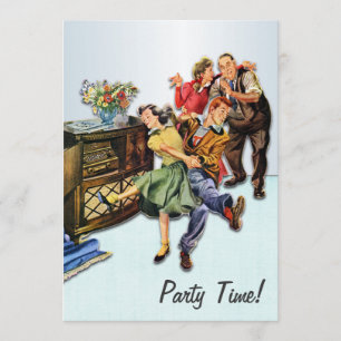 Sock Hop Party Time Retro Custom Personalized Invitation