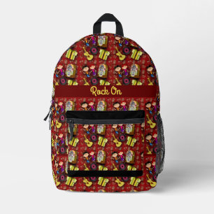 Sock Hop Pattern Red Fun Happy Oldies Art Printed Backpack