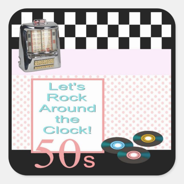 Sock Hop Square Sticker (Front)