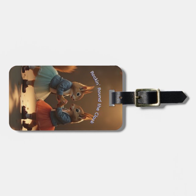 Sock Hop Squirrels Luggage Tag (Front Horizontal)