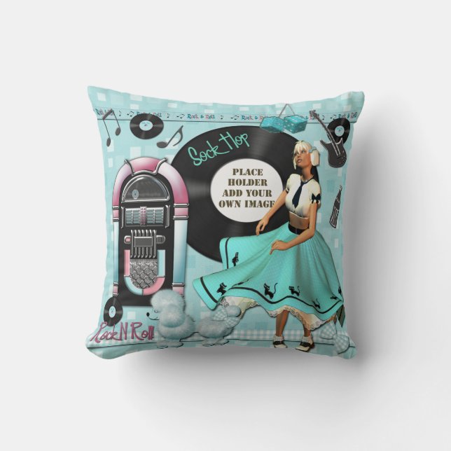 Sock Hop Throw Pillow (Front)