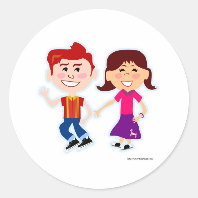 Sock Hop Too Classic Round Sticker (Front)