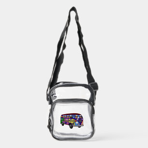 Sock Money Peace Bus Clear Crossbody Bag
