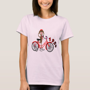 Sock Monkey % 1950's Bicycle Drawing--Unique T-Shirt